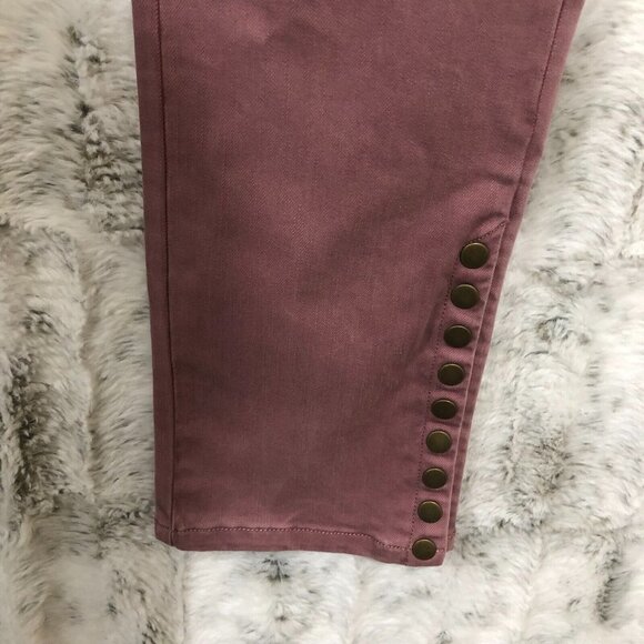 Soft Surroundings Colorful Metro Leggings Pants Jeans Pink Rose PS Button Ankle - Picture 8 of 11